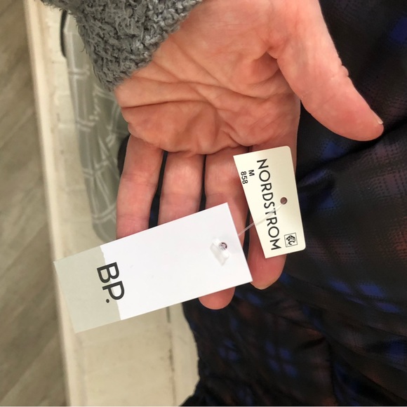 BP Oversize Puffer Coat Black Plaid Print Size M - Picture 6 of 14